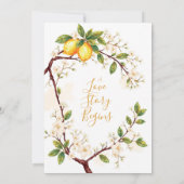 Mediterrane zomer elegantie bruiloft kaart (Achterkant)