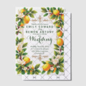 Mediterrane zomer elegantie bruiloft vellum uitnodigingen (Offset (Uitnodiging))