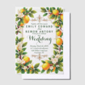 Mediterrane zomer elegantie bruiloft vellum uitnodigingen (Offset)