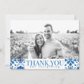 Mediterrane zomer Foto Bruiloft "Dank u" Save The Date (Voorkant)