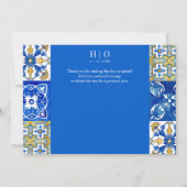 Mediterrane zomer Foto Bruiloft "Dank u" Save The Date (Achterkant)