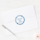 Mediterrane zomer modern blauw Bruiloft Ronde Sticker (Envelop)