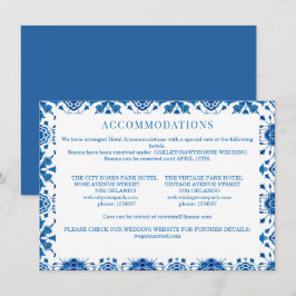 Mediterrane zomer modern blauw mozaïek Bruiloft Notitiekaartje