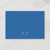 Mediterrane zomer modern blauw mozaïek Bruiloft Visitekaartje (Achterkant)