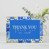 Mediterrane zomer moderne tegel "Dank u" Kaart (Staand voorkant)