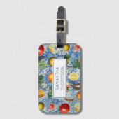 Mediterrane zomerblauwe mozaïek bagagelabel (Voorkant (verticaal))