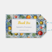 Mediterrane zomerblauwe mozaïek cadeaulabel (Voorkant (Horizontaal))