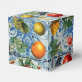 Mediterrane zomerblauwe mozaïekbruiloft bedankdoosjes (Achterkant)