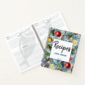 Mediterrane zomerfruit- en blauwe mozaïekresten notitieboek (Binnen)