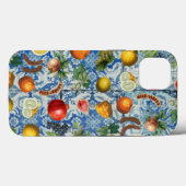 Mediterrane zomerfruit en blauwe witte mozaïek Case-Mate iPhone case (Achterkant (horizontaal))