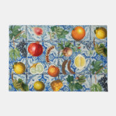 Mediterrane zomerfruit en blauwe witte mozaïek deurmat (Voorkant)