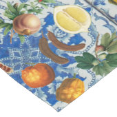 Mediterrane zomerfruit en blauwe witte mozaïek korte tafelloper (Hoek)