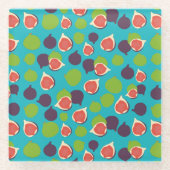 Mediterrane zomerfruitbomen glazen onderzetter (Voorkant)