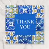 Mediterrane zomermoderne tegel Bruiloft Bedankjes Labels (Voorkant)