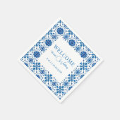 Mediterrane zomermoderne tegel bruiloft servetten (Hoek)