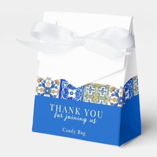 Mediterrane zomermoderne tegel Wedding Favor Box Bedankdoosjes (Voorkant Zijde)