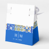 Mediterrane zomermoderne tegel Wedding Favor Box Bedankdoosjes (Achterkant)