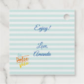 Mediterrane zomerse sfeer bedankjes labels (Achterkant)