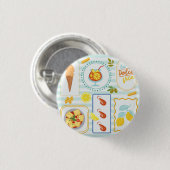 Mediterrane zomerse sfeer ronde button 3,2 cm (Voorkant /achterkant)