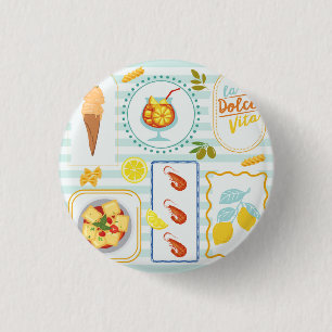 Mediterrane zomerse sfeer ronde button 3,2 cm