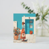 Mediterrane zomerstijl wandeling briefkaart (Staand voorkant)