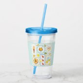 Mediterrane zomervibes acryl drinkbeker (Achterkant)