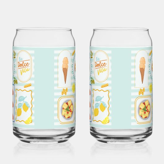 Mediterrane zomervibes blikvorm glas (Rechts)