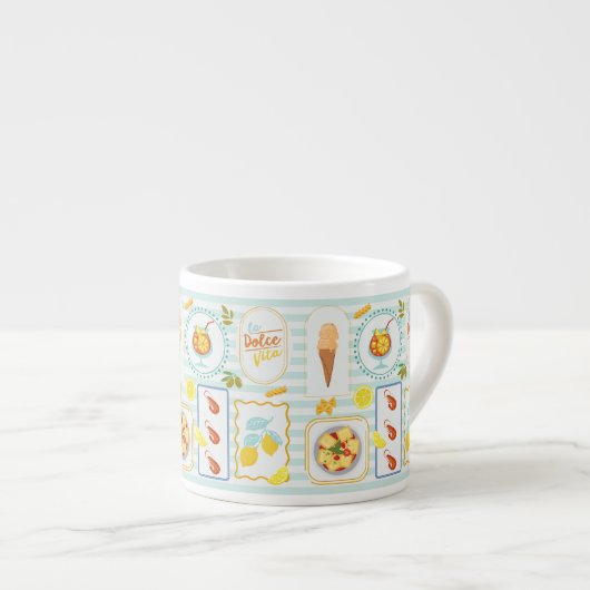 Mediterrane zomervibes espresso kop (Voorkant rechts)