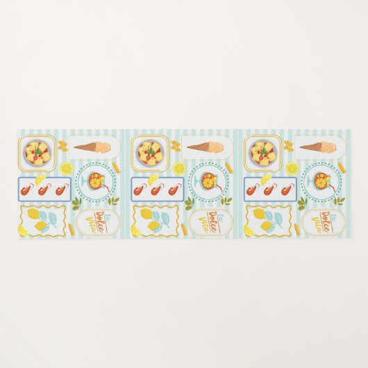 Mediterrane zomervibes yogamat (Achterkant (horizontaal))