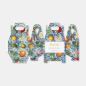 Mediterrane zomervruchten en blauwe witte mozaïekb bedankdoosjes (Uitgevouwen)