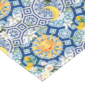 Mediterrane zon, bloemen, citroen, halve maan, tafelkleed (Gekanteld)