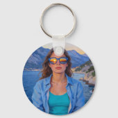 Mediterrane Zonsondergang Reflecties – Moderne Kus Sleutelhanger (Achterkant)