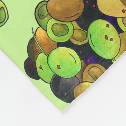 Mediterrane zwarte groene, gemengde olijven Grieks Fleece Deken (Hoek)