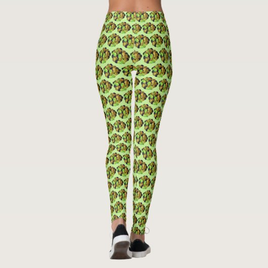 Mediterrane zwarte groene, gemengde olijven Grieks Leggings (Achterkant)