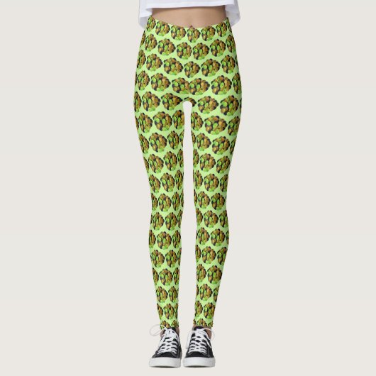 Mediterrane zwarte groene, gemengde olijven Grieks Leggings (Voorkant)
