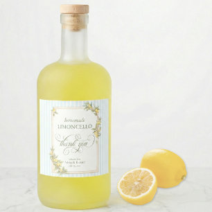 Mediterraneaanse citroen trouw Limoncello Likeurfles Etiket
