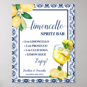 Mediterraneaanse Limoncello Spritz Bar Huwelijks B Poster