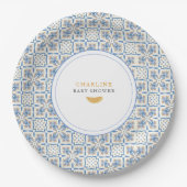 Mediterranean All Blue tile Citrus Papieren Bordje (Voorkant)
