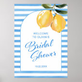 Mediterranean Amalfi-kust Bruiloft Feest Welkom Poster (Voorkant)