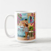 Mediterranean Balcony Illustration Coffee Koffiemok (Links)