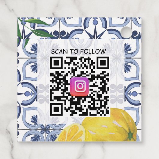 Mediterranean Bliss Business Packaging QR-code Bedankjes Labels (Achterkant)