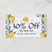 Mediterranean Bliss Lemon Restaurant QR Code Menu Kortingskaartje (Voorkant)