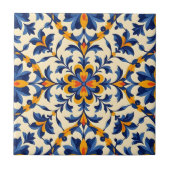Mediterranean Blue Floral Portuguese Azulejo Tegeltje (Voorkant)