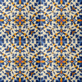 Mediterranean Blue Floral Portuguese Azulejo Tegeltje