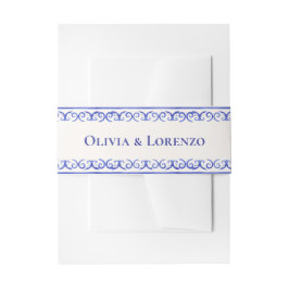 Mediterranean Blue & Lemon Branch Trouwdag Uitnodigingen Wikkel