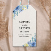 Mediterranean Blue & Lemon Wedding Cadeaulabel