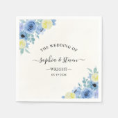 Mediterranean Blue & Lemon Wedding Servet (Voorkant)
