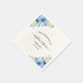 Mediterranean Blue & Lemon Wedding Servet (Hoek)