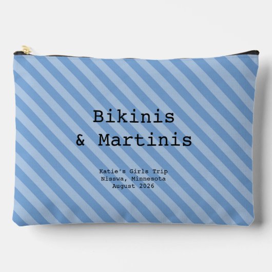 Mediterranean Blue Striped Bridesmaid Bachelorette Etui (Voorkant)