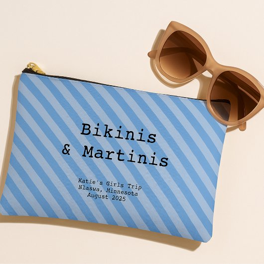 Mediterranean Blue Striped Bridesmaid Bachelorette Etui
